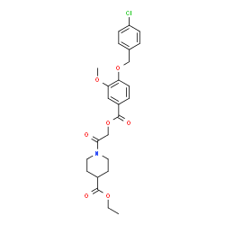 ChemSpider 2D Image | Ethyl 1-[({4-[(4-chlorobenzyl)oxy]-3-methoxybenzoyl}oxy)acetyl]-4-piperidinecarboxylate | C25H28ClNO7