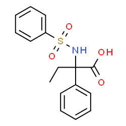ChemSpider 2D Image | 2-Phenyl-2-[(phenylsulfonyl)amino]butanoic acid | C16H17NO4S