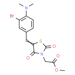 ChemSpider 2D Image | Methyl {5-[3-bromo-4-(dimethylamino)benzylidene]-2,4-dioxo-1,3-thiazolidin-3-yl}acetate | C15H15BrN2O4S