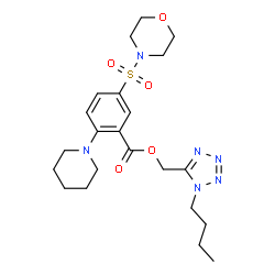 ChemSpider 2D Image | (1-Butyl-1H-tetrazol-5-yl)methyl 5-(4-morpholinylsulfonyl)-2-(1-piperidinyl)benzoate | C22H32N6O5S