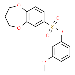 ChemSpider 2D Image | 3-Methoxyphenyl 3,4-dihydro-2H-1,5-benzodioxepine-7-sulfonate | C16H16O6S
