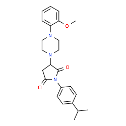 ChemSpider 2D Image | 1-(4-Isopropylphenyl)-3-[4-(2-methoxyphenyl)-1-piperazinyl]-2,5-pyrrolidinedione | C24H29N3O3