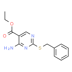 ChemSpider 2D Image | Ethyl 4-amino-2-(benzylsulfanyl)-5-pyrimidinecarboxylate | C14H15N3O2S