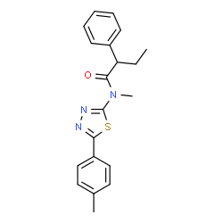 ChemSpider 2D Image | N-Methyl-2-phenyl-N-(5-p-tolyl-[1,3,4]thiadiazol-2-yl)-butyramide | C20H21N3OS