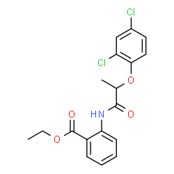 ChemSpider 2D Image | Ethyl 2-{[2-(2,4-dichlorophenoxy)propanoyl]amino}benzoate | C18H17Cl2NO4