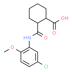 ChemSpider 2D Image | 2-[(5-Chloro-2-methoxyphenyl)carbamoyl]cyclohexanecarboxylic acid | C15H18ClNO4
