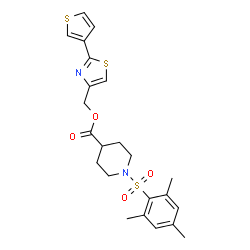 ChemSpider 2D Image | [2-(3-Thienyl)-1,3-thiazol-4-yl]methyl 1-(mesitylsulfonyl)-4-piperidinecarboxylate | C23H26N2O4S3