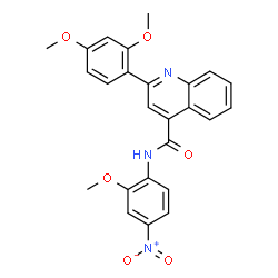 ChemSpider 2D Image | 2-(2,4-Dimethoxyphenyl)-N-(2-methoxy-4-nitrophenyl)-4-quinolinecarboxamide | C25H21N3O6