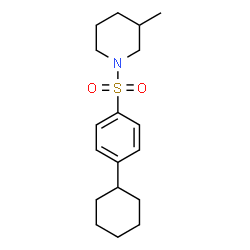 ChemSpider 2D Image | 1-[(4-Cyclohexylphenyl)sulfonyl]-3-methylpiperidine | C18H27NO2S