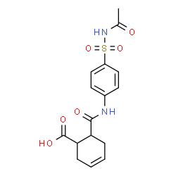 ChemSpider 2D Image | 6-{[4-(Acetylsulfamoyl)phenyl]carbamoyl}-3-cyclohexene-1-carboxylic acid | C16H18N2O6S