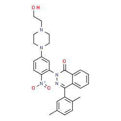 ChemSpider 2D Image | 4-(2,5-Dimethylphenyl)-2-{5-[4-(2-hydroxyethyl)-1-piperazinyl]-2-nitrophenyl}-1(2H)-phthalazinone | C28H29N5O4