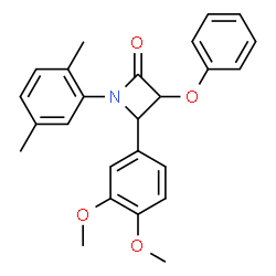 ChemSpider 2D Image | 4-(3,4-Dimethoxyphenyl)-1-(2,5-dimethylphenyl)-3-phenoxy-2-azetidinone | C25H25NO4