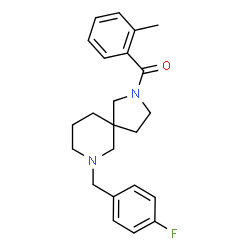 ChemSpider 2D Image | [7-(4-Fluorobenzyl)-2,7-diazaspiro[4.5]dec-2-yl](2-methylphenyl)methanone | C23H27FN2O