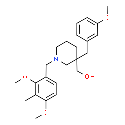 ChemSpider 2D Image | [1-(2,4-Dimethoxy-3-methylbenzyl)-3-(3-methoxybenzyl)-3-piperidinyl]methanol | C24H33NO4