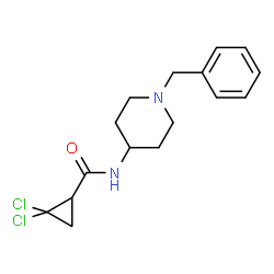 ChemSpider 2D Image | N-(1-Benzyl-4-piperidinyl)-2,2-dichlorocyclopropanecarboxamide | C16H20Cl2N2O