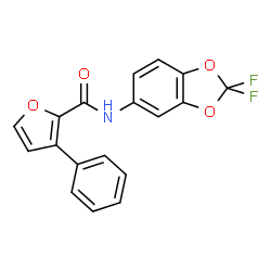 ChemSpider 2D Image | N-(2,2-Difluoro-1,3-benzodioxol-5-yl)-3-phenyl-2-furamide | C18H11F2NO4