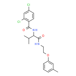 ChemSpider 2D Image | 2,4-Dichloro-N-(3-methyl-1-{[2-(3-methylphenoxy)ethyl]amino}-1-oxo-2-butanyl)benzamide | C21H24Cl2N2O3