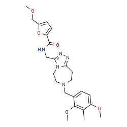 ChemSpider 2D Image | N-{[7-(2,4-Dimethoxy-3-methylbenzyl)-6,7,8,9-tetrahydro-5H-[1,2,4]triazolo[4,3-d][1,4]diazepin-3-yl]methyl}-5-(methoxymethyl)-2-furamide | C24H31N5O5