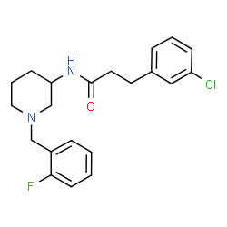 ChemSpider 2D Image | 3-(3-Chlorophenyl)-N-[1-(2-fluorobenzyl)-3-piperidinyl]propanamide | C21H24ClFN2O