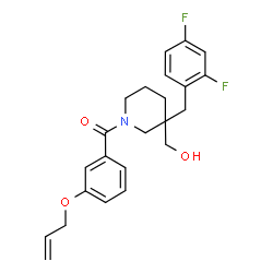 ChemSpider 2D Image | [3-(Allyloxy)phenyl][3-(2,4-difluorobenzyl)-3-(hydroxymethyl)-1-piperidinyl]methanone | C23H25F2NO3