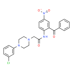 ChemSpider 2D Image | N-(2-Benzoyl-4-nitrophenyl)-2-[4-(3-chlorophenyl)-1-piperazinyl]acetamide | C25H23ClN4O4