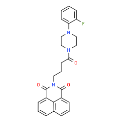 ChemSpider 2D Image | 2-{4-[4-(2-Fluorophenyl)-1-piperazinyl]-4-oxobutyl}-1H-benzo[de]isoquinoline-1,3(2H)-dione | C26H24FN3O3