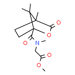 ChemSpider 2D Image | Methyl N-methyl-N-[(4,7,7-trimethyl-3-oxo-2-oxabicyclo[2.2.1]hept-1-yl)carbonyl]glycinate | C14H21NO5