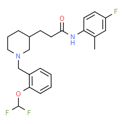 ChemSpider 2D Image | 3-{1-[2-(Difluoromethoxy)benzyl]-3-piperidinyl}-N-(4-fluoro-2-methylphenyl)propanamide | C23H27F3N2O2