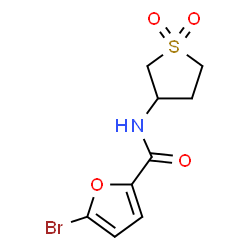 ChemSpider 2D Image | 5-Bromo-N-(1,1-dioxidotetrahydro-3-thiophenyl)-2-furamide | C9H10BrNO4S