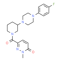 ChemSpider 2D Image | 6-({3-[4-(4-Fluorophenyl)-1-piperazinyl]-1-piperidinyl}carbonyl)-2-methyl-3(2H)-pyridazinone | C21H26FN5O2