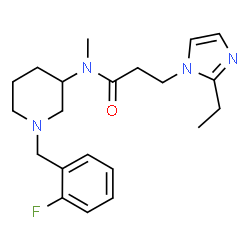 ChemSpider 2D Image | 3-(2-Ethyl-1H-imidazol-1-yl)-N-[1-(2-fluorobenzyl)-3-piperidinyl]-N-methylpropanamide | C21H29FN4O