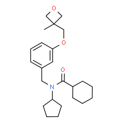 ChemSpider 2D Image | N-Cyclopentyl-N-{3-[(3-methyl-3-oxetanyl)methoxy]benzyl}cyclohexanecarboxamide | C24H35NO3