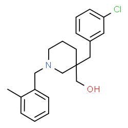 ChemSpider 2D Image | [3-(3-Chlorobenzyl)-1-(2-methylbenzyl)-3-piperidinyl]methanol | C21H26ClNO