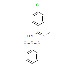 ChemSpider 2D Image | 4-Chloro-N'-methyl-N-[(4-methylphenyl)sulfonyl]benzenecarboximidamide | C15H15ClN2O2S