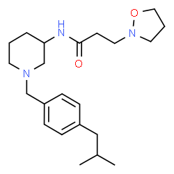 ChemSpider 2D Image | N-[1-(4-Isobutylbenzyl)-3-piperidinyl]-3-(1,2-oxazolidin-2-yl)propanamide | C22H35N3O2