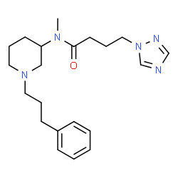 ChemSpider 2D Image | N-Methyl-N-[1-(3-phenylpropyl)-3-piperidinyl]-4-(1H-1,2,4-triazol-1-yl)butanamide | C21H31N5O