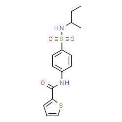 ChemSpider 2D Image | N-[4-(sec-Butylsulfamoyl)phenyl]-2-thiophenecarboxamide | C15H18N2O3S2