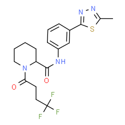 ChemSpider 2D Image | N-[3-(5-Methyl-1,3,4-thiadiazol-2-yl)phenyl]-1-(4,4,4-trifluorobutanoyl)-2-piperidinecarboxamide | C19H21F3N4O2S