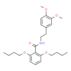 ChemSpider 2D Image | 2,6-Dibutoxy-N-[2-(3,4-dimethoxyphenyl)ethyl]benzamide | C25H35NO5
