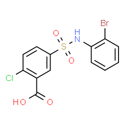 ChemSpider 2D Image | 5-[(2-Bromophenyl)sulfamoyl]-2-chlorobenzoic acid | C13H9BrClNO4S