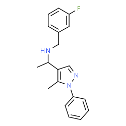 ChemSpider 2D Image | N-(3-Fluorobenzyl)-1-(5-methyl-1-phenyl-1H-pyrazol-4-yl)ethanamine | C19H20FN3