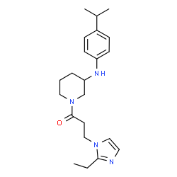 ChemSpider 2D Image | 3-(2-Ethyl-1H-imidazol-1-yl)-1-{3-[(4-isopropylphenyl)amino]-1-piperidinyl}-1-propanone | C22H32N4O