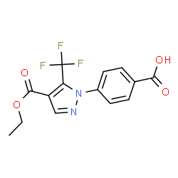 ChemSpider 2D Image | 4-[4-(Ethoxycarbonyl)-5-(trifluoromethyl)-1H-pyrazol-1-yl]benzoic acid | C14H11F3N2O4