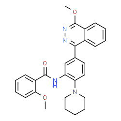ChemSpider 2D Image | 2-Methoxy-N-[5-(4-methoxy-1-phthalazinyl)-2-(1-piperidinyl)phenyl]benzamide | C28H28N4O3