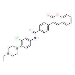 ChemSpider 2D Image | N-[3-Chloro-4-(4-ethyl-1-piperazinyl)phenyl]-4-(2-oxo-2H-chromen-3-yl)benzamide | C28H26ClN3O3