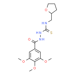 ChemSpider 2D Image | N-(Tetrahydro-2-furanylmethyl)-2-(3,4,5-trimethoxybenzoyl)hydrazinecarbothioamide | C16H23N3O5S