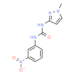 ChemSpider 2D Image | 1-(1-Methyl-1H-pyrazol-3-yl)-3-(3-nitrophenyl)urea | C11H11N5O3