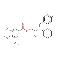 ChemSpider 2D Image | 2-[Cyclohexyl(4-fluorobenzyl)amino]-2-oxoethyl 3,4,5-trimethoxybenzoate | C25H30FNO6