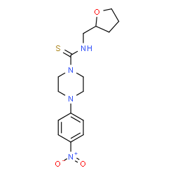 ChemSpider 2D Image | 4-(4-Nitrophenyl)-N-(tetrahydro-2-furanylmethyl)-1-piperazinecarbothioamide | C16H22N4O3S