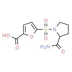ChemSpider 2D Image | 5-[(2-Carbamoyl-1-pyrrolidinyl)sulfonyl]-2-furoic acid | C10H12N2O6S